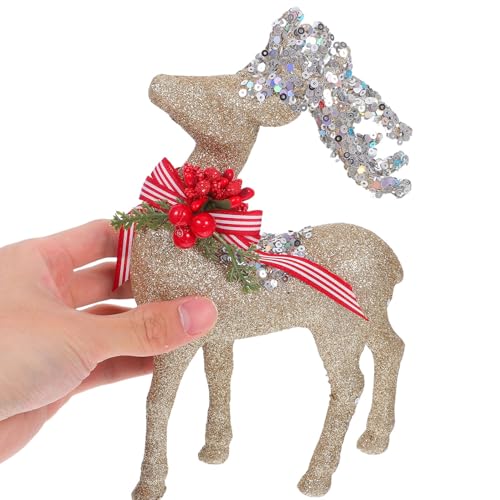 Figurines de Noël rennes peluchées compactes pour table et cheminée