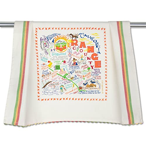 Catstudio Orange County Dish Towel - U.S. City Souvenir Kitchen and Hand Towel, Perfect Tea Towels for Orange County Lovers, Travel Souvenir, Housewarming Gifts, Couple Gifts