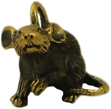 CTOC Money Mouse Bronze Small Statuette Handmade Figurine Keychain Great Gift for The New Year 18977-1