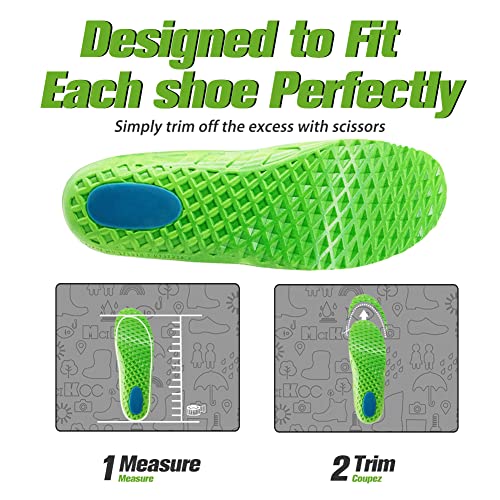 Mcikcc Running Gel Insoles Men, Thin Work Insoles For Men, Comfort Mens Shoe Inserts, Flat Feet Boots Insoles, Mens 11 #TOP2