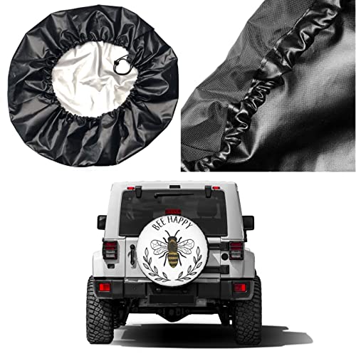 Image of Bee Spare Tire Cover Dust-Proof Wheel Tire Cover Fit Trailer, RV, SUV and Many Vehicle 16 Inch