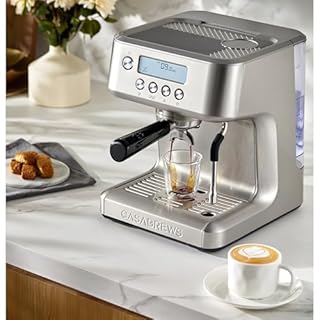 CASABREWS Ultra Espresso Machine with LCD Display, Espresso Maker with Powerful Milk Frother, Customizable Brewing Temperature, Provides Barista-Level Lattes and Cappuccinos, Gift for Men & Women
