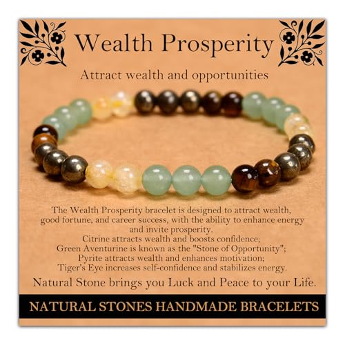 Pulsera elástica artesanal de piedras naturales miniatura 1