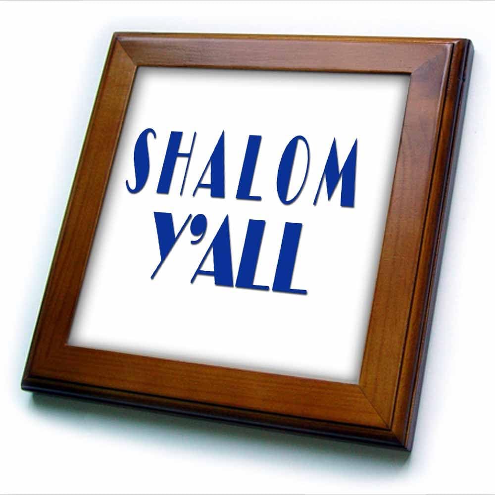 3dRose Shalom You All. Hello in Yiddish. 8x8 Framed Tile