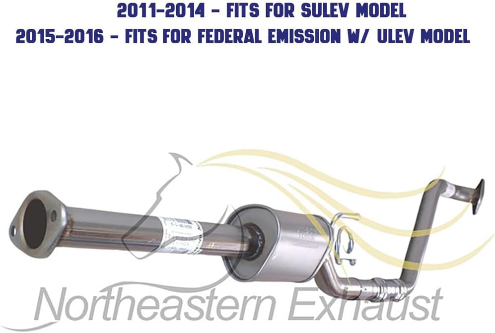 Exhaust Resonator Pipe Compatible for 2011-2016 Hyundai Elantra 1.8L | Stainless Steel | Northeastern Exhaust | Free Gaskets and Clamp Included | Automotive Replacement Part | Direct-Fit