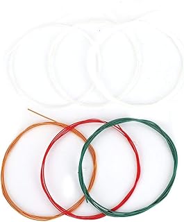 Gitarren Saiten, hochwertiger Metall Nylon 6er Set, ersetzungsfähige Saiten für klassische und akustische Gitarren, Musiker, Lernende und Home-Entertainment