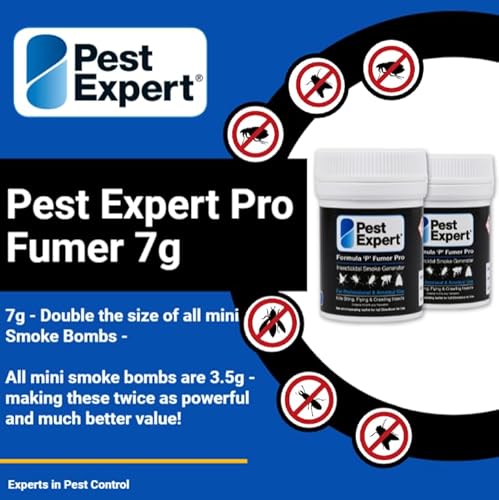 Pest Expert Flea & Cluster Fly Killer Smoke Bombs (6 X 7G) - 240M³ - (7G -TWICE The Size Of Mini Smoke Bombs) - Pro Flea Treatment Foggers For The Home - Professional Strength Approved For Amateur Use - 2