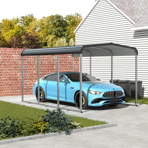 Betterhood 10x15 FT Heavy Duty Metal Carport with Galvanized Steel Roof and Metal Carport Kits, Outdoor Carport Canopy Enhanced Base, Multi-Purpose Extra Large Car Shelter for Car, SUV, Truck and Boat