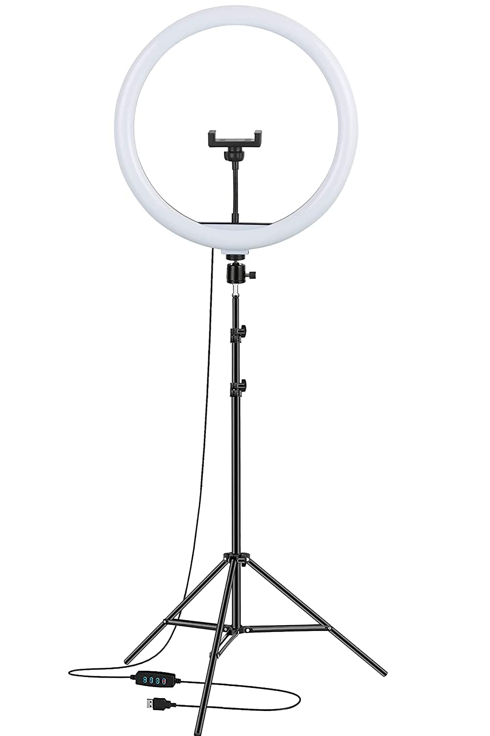 VIROKASH 14Inch Professional Big LED Ring Light 25W Dimmable Lighting with 2 Color Modes for Photo Shoot Video Shoot Live Stream Makeup Compatible with iPhone Android Phones and Cameras.