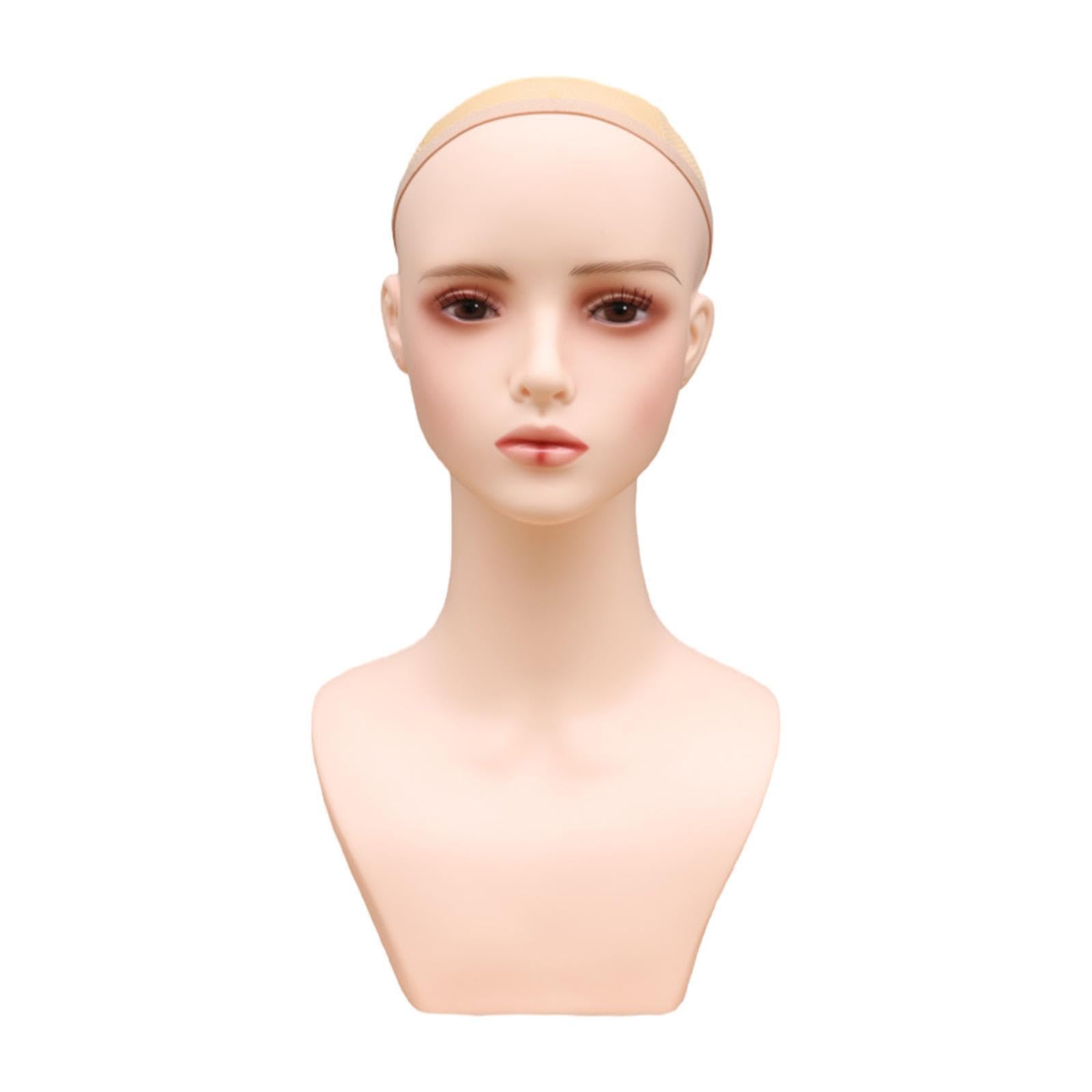 PUXZYAX Wig Display Stand Lightweight And Functional For Showcasing Jewelry And Wigs And Other Places. Wig Head Mannequin Display Model With Makeup