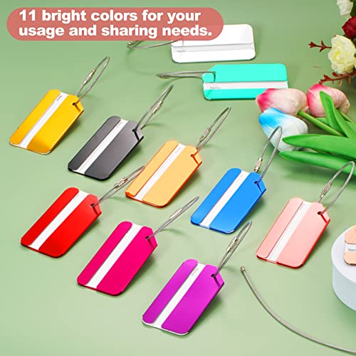 24 Pack Metal Luggage Tag,Aluminum Travel Id Bag Tag,Colorful Suitcase Tags Business Card Holder With Name Id Card & Stainless Steel Loops,Luggage Tags For Suitcases Travel Luggage Baggage Identifier #TOP4