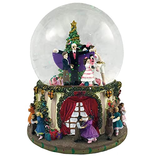 Party Scene Musical Snow Globe Plays The Nutcracker Suite March by Tchaikovsky