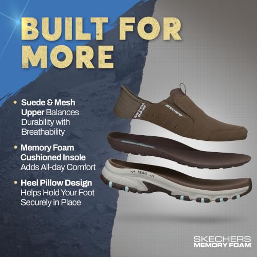 Image of Skechers Women's Hillcrest Sunapee | Suede & mesh upper with twin gore panels, Air-Cooled Memory Foam Insole, Heel Pillow holds your foot secure