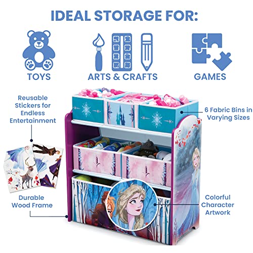 Disney Frozen II 6 Bin Design and Store Toy Organizer by Delta Children, Greenguard Gold Certified