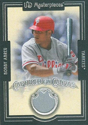 Autograph Warehouse 343466 Bobby Abreu Player Worn Jersey Patch Baseball Card - Philadelphia Phillies 2007 Upper Deck MasterPieces Canvas No. CC-BA
