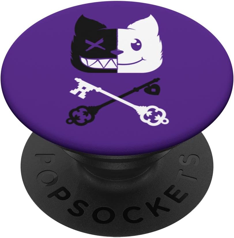 Menhera neko half and half creepy kawaii aesthetic clothes PopSockets Swappable PopGrip