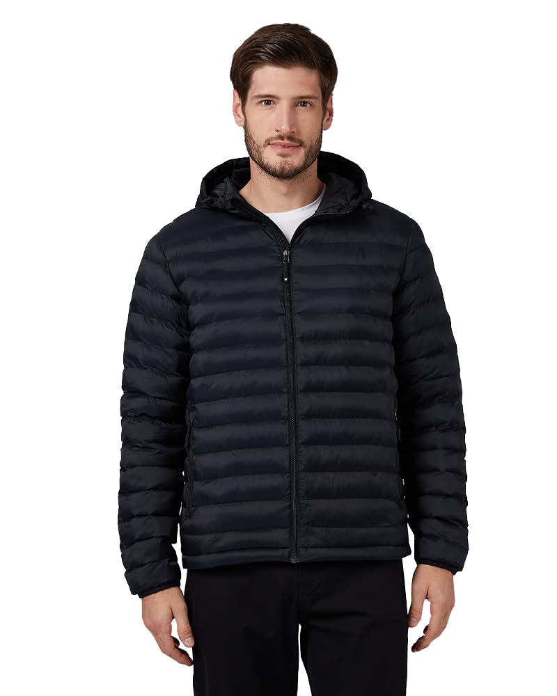 32 Degrees Heat Mens Lightweight Poly-Fill Packable Jacket Zippered Pockets Layering Water Repellent