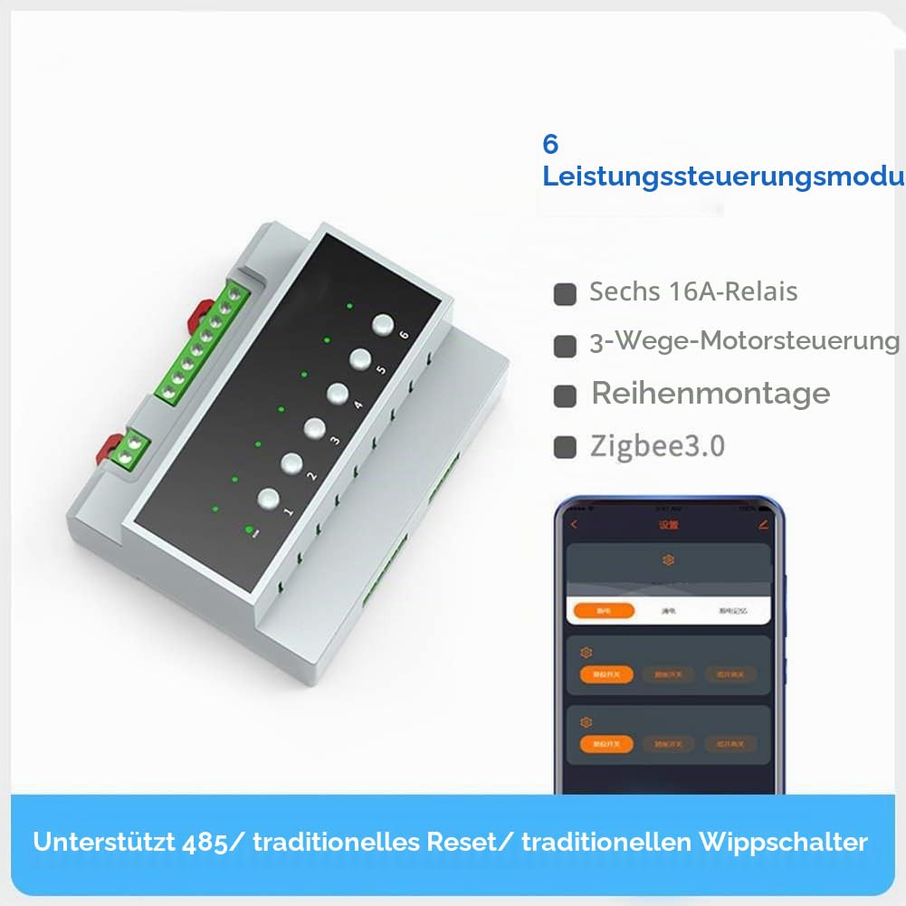 Tuya Smart Zigbee 6CH Relais Schaltmodul Zur Fernbedienung Von Geräten, Unterstützt 3-Wege-Motorsteuerung