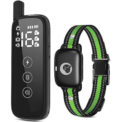 Aikko Dog Shock Collar with Remote, Electric Dog Training Collar for Large Medium Small Dogs (5-120lbs) Waterproof Rechargeable 2400ft E Shockers Collar with Beep Vibration Safe Shock(1-16) Mode Cover