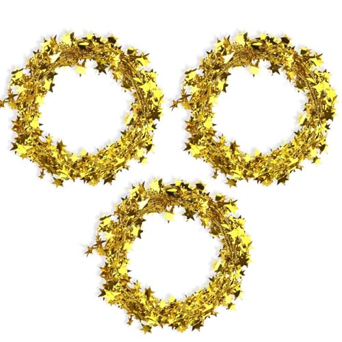 Folien Stern Girlande, 7,5 m Folie Stern Lametta, Weihnachtsdeko Baum...