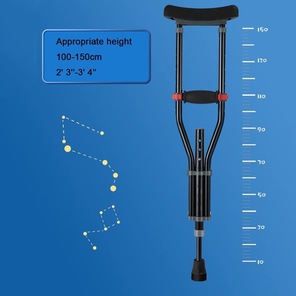 PAASHE Muletas médicas para Las Axilas con Almohadilla para Las Axilas y Bastones con Mango Bastones para Caminar para Las Axilas para niños Bastón para Caminar de Aluminio