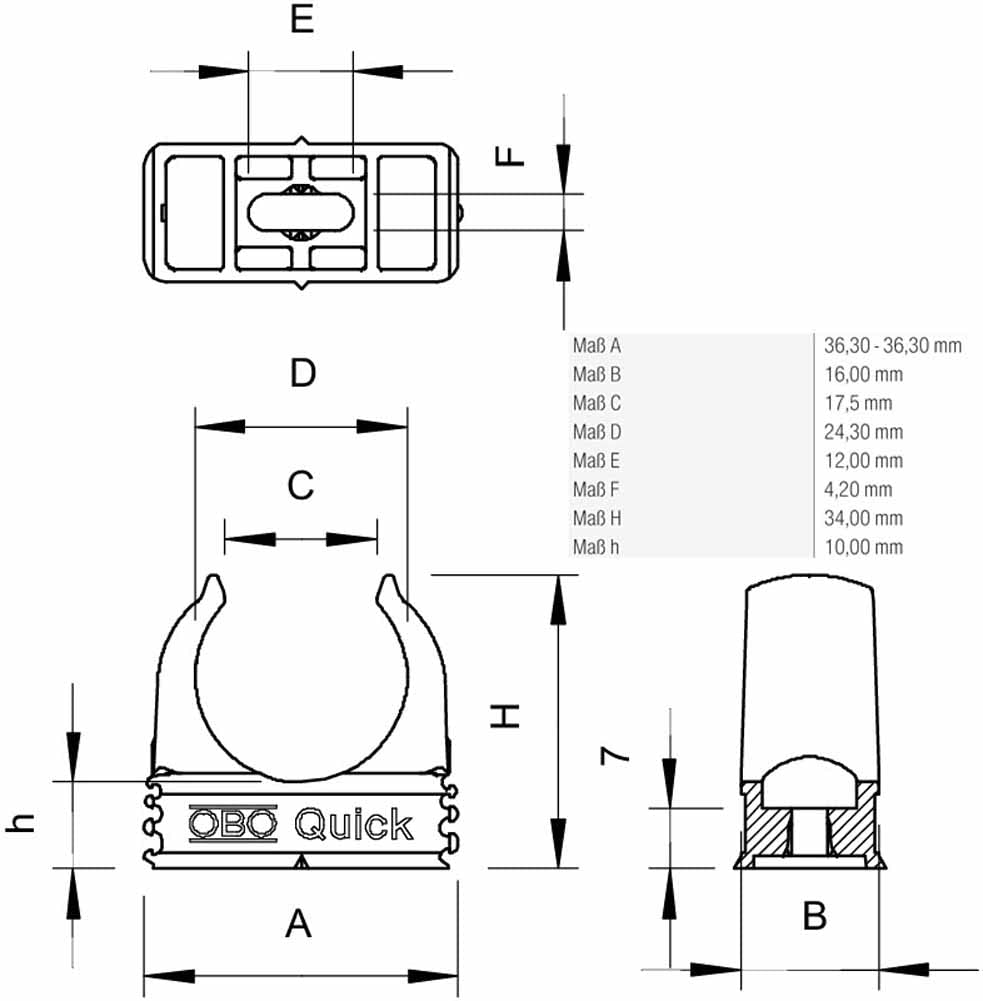 OBO Quick Schellen M25 lichtgrau 2955/M25 100 Stück