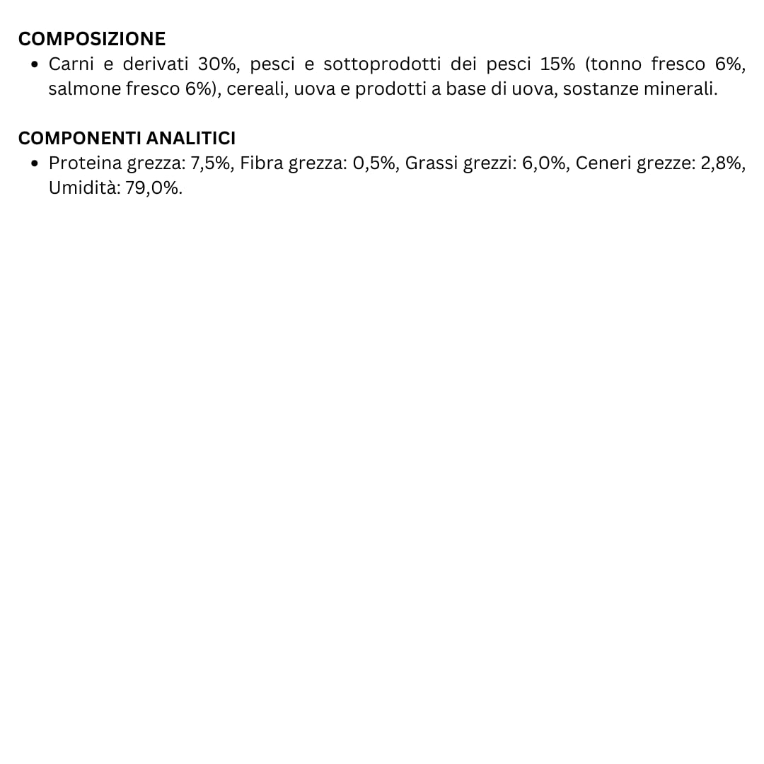 GEMON Cane Medium Adult Bocconi con Tonno e Salmone | alimento umido completo per cani adulti di taglia media, High Premium Quality, Made in Italy, 6 lattine da 415 grammi.