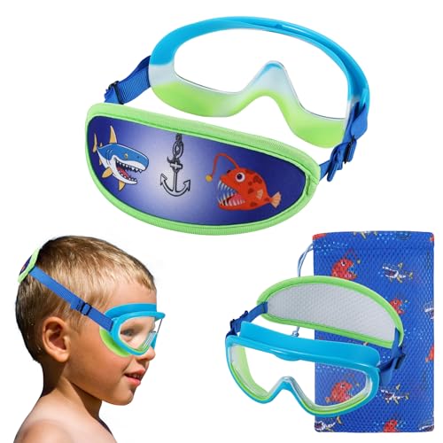 RUIGAO Kids Swim Goggles 4-7?Child Goggles No Hair Pull,Toddlers Swimming Goggles Fabric Strap