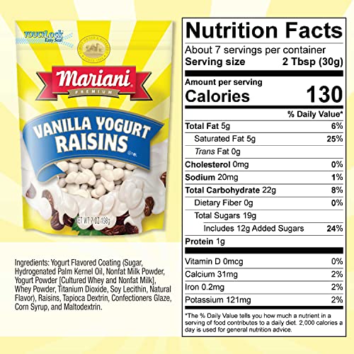 Image of Mariani | Vanilla Yogurt Raisins | Healthy Snacks for Kids & Adults | Gluten Free Snacks | 4 Ounces (Pack of 3)