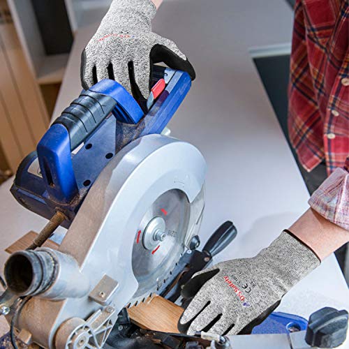 Ds Safety Cut Resistant Work Gloves Nitrile Coated Smart Touch, Thin & Lightweight 12Pairs (L) #TOP5