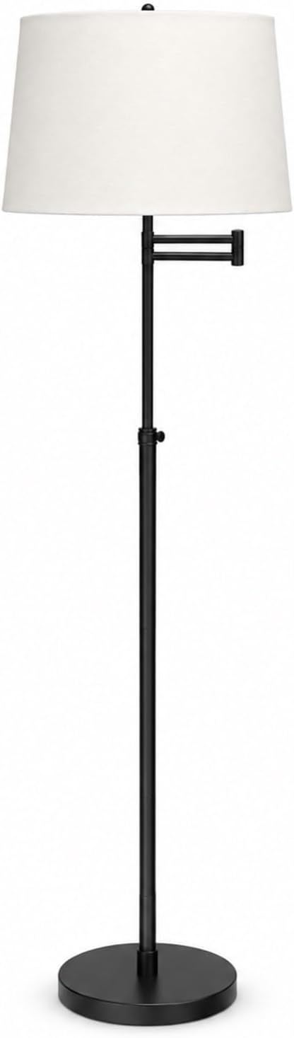 Decor Therapy Sennen Traditional Swing-Arm Floor Lamp, Black