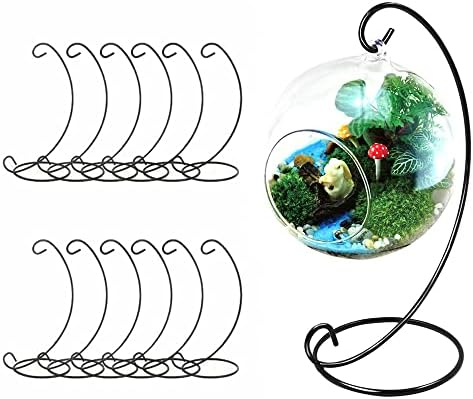 10 Pack Ornament Display Stand Iron Hanging Stands Rack Holder Bauble Globe Air Plant Terrarium Witch Ball Holders For Home Party Wedding Craft Christmas Decor