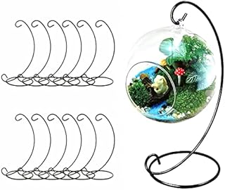 10 Pack Ornament Display Stand Iron Hanging Stands Rack Holder Bauble Globe Air Plant Terrarium Witch Ball Holders For Home Party Wedding Craft Christmas Decor