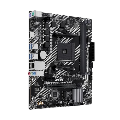 Prime A520M-R Scheda madre AMD Ryzen AM4 mATX con supporto M.2, Realtek 1Gb Ethernet, HDMI, SATA 6 Gbps, supporto USB 5Gbps posteriore e anteriore, Nero - Scheda madre - Immagine 1
