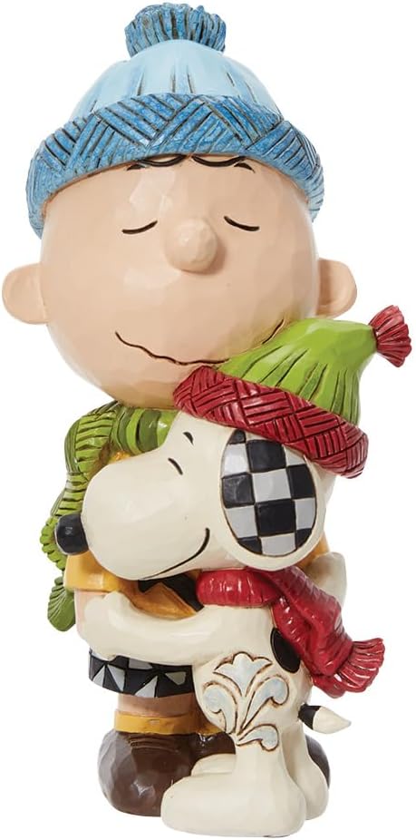 Enesco Jim Shore Peanuts Snoopy and Charlie Brown Hugging Figurine
