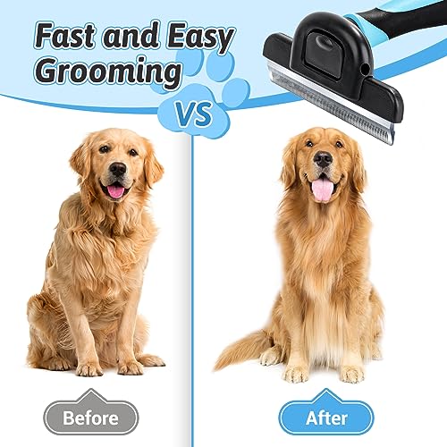 Image of MIU COLOR Long Hair Pet Grooming Brush for Medium & Large Dogs & Cats,Blue