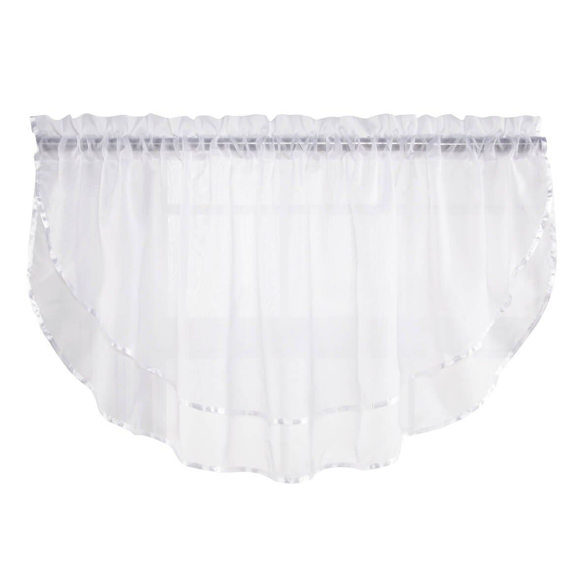 Stylemaster Elegance 60 x 24-inç Sheer Voile Ascot Valance, Beyaz