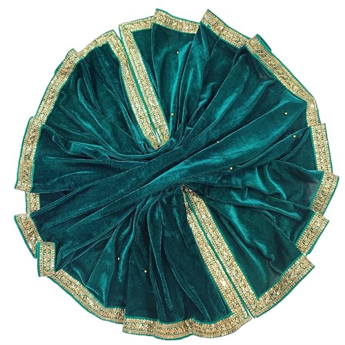 Image of Navti Creations Women's Stole Dupatta In Velvet With Cross Design Border (length -2.25m, Width-75cm)