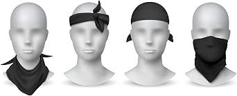Jordefano 6 Pack Solid Color Polyester Bandanas Durable and Quick Drying