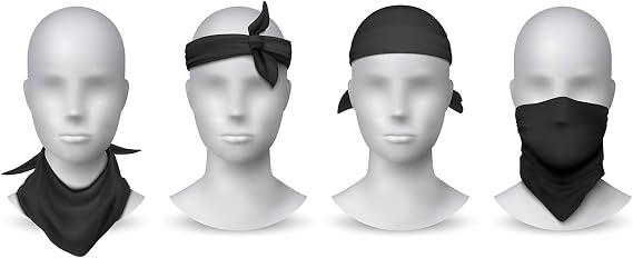 Jordefano 6 Pack Solid Color Polyester Bandanas Durable and Quick Drying