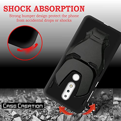 Image of COVERLY Official 3D Touch Feel Trending Marvel Avengers Logo Mask Soft Rugged Grip Silicone Iron Man Super Power Cartoon Movie Engraved Silicone Matte Back Cover for Nokia 6.1 Plus -Black