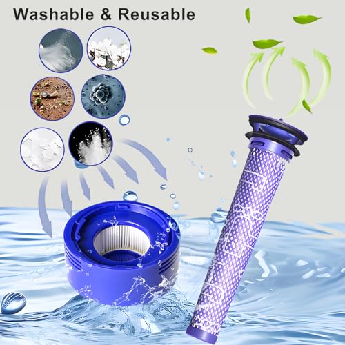 Professional 8500mAh V7 Animal Battery Replacement for Dyson SV11 V7 Motorhead Animal Trigger HEPA Car+Boat Absolute Handheld/Stick Vacuum Cleaners 3 Filters and 3 Screws Included