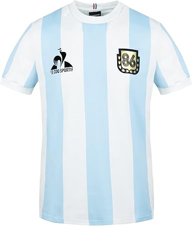 Amazon.com : le coq Sportif Argentina 1986 Home Football Soccer T-Shirt  Jersey : Sports \u0026 Outdoors