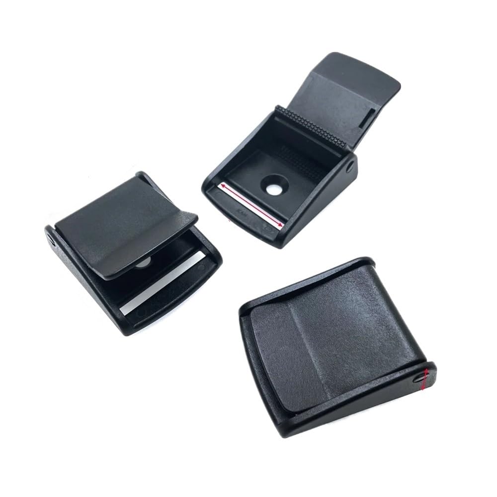 BUFANJIA 5 Pcs/Pack Cam Buckles Plastic Black Toggle Clip Backpack Straps Webbing 5/8" 3/4" 1" 1-1/4" 1-1/2" 2"(5.Webbing Size 38mm)