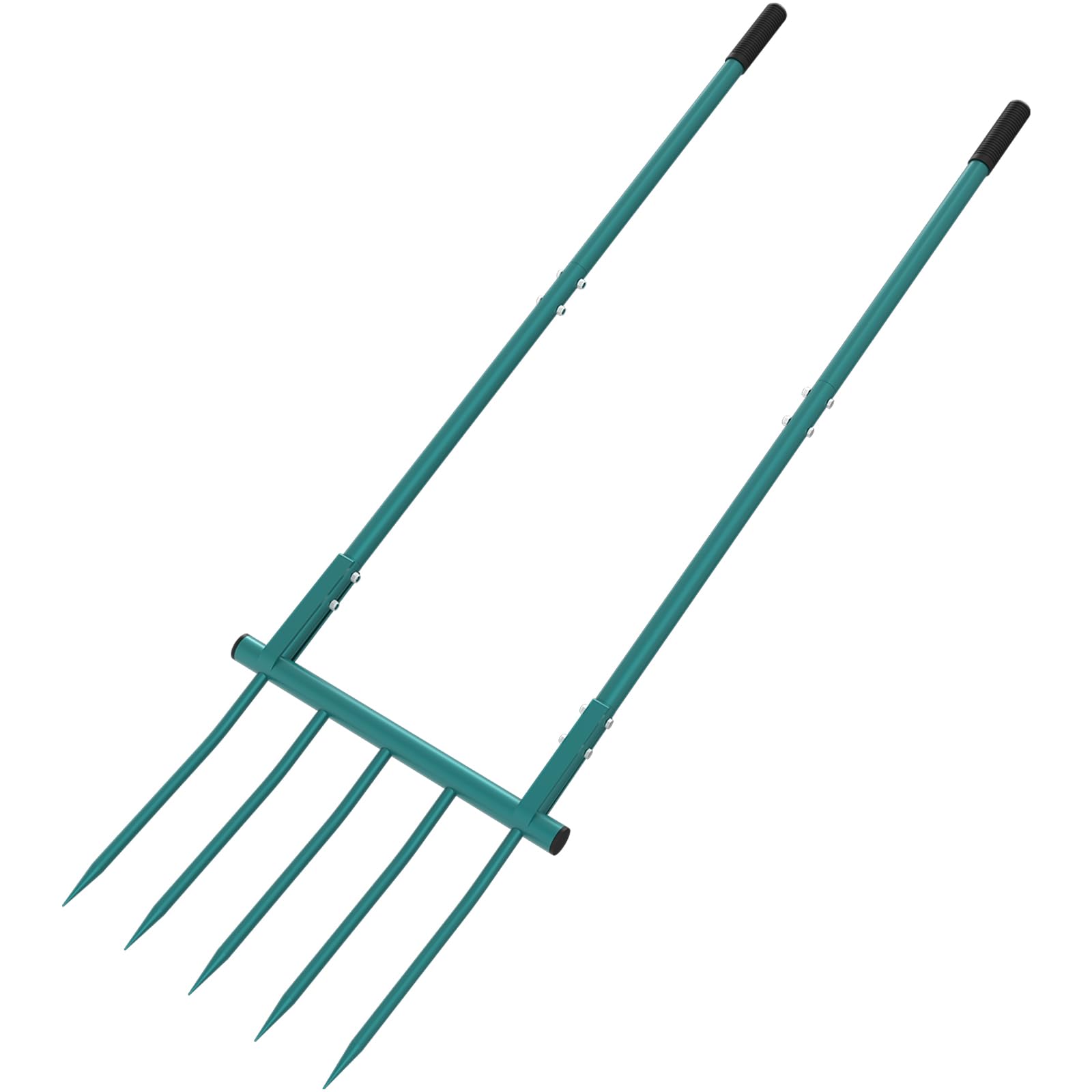 Broad Fork Garden Tool, 5 Tines 20 in Broadfork Hand Tiller, 55 inch Heigh Pitch Fork, Ergonomic U-Shaped Design, Spading Digging Fork for Gardening, Cultivating, Aerate Clay Soil for Farm