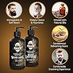 Perfecto Beard Wash & Beard Conditioner Set with Argan and Jojoba Oils - Strengthens and Softens - Natural Sandalwood Scent - Image 3