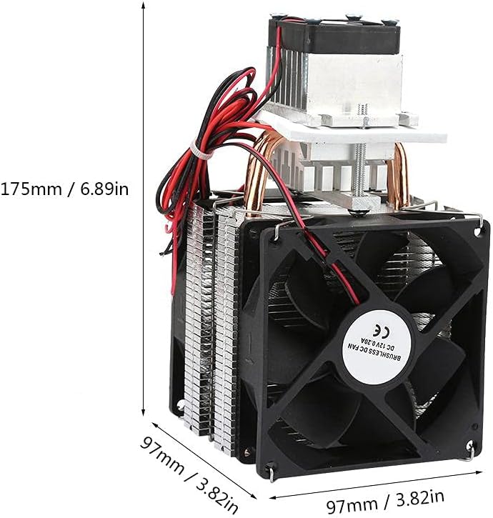 DC 12V 5A Semiconductor Refrigerator Thermoelectric Cooler Thermoelectric Peltier Semiconductor Refrigeration DIY Mini Fridge with Fan(#1:Cooler)