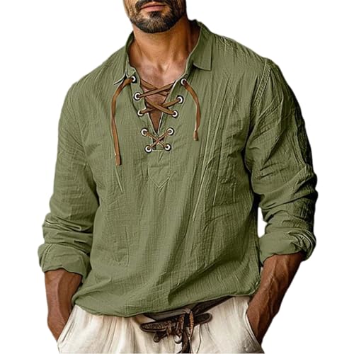 Camisa de lino para hombre verano elegante de ocio corte ajustado