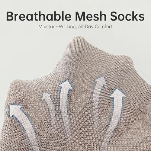 Best Men's Breathable Mesh Ankle Socks with Anti Slip and Shock Absorbing Features - Image 3