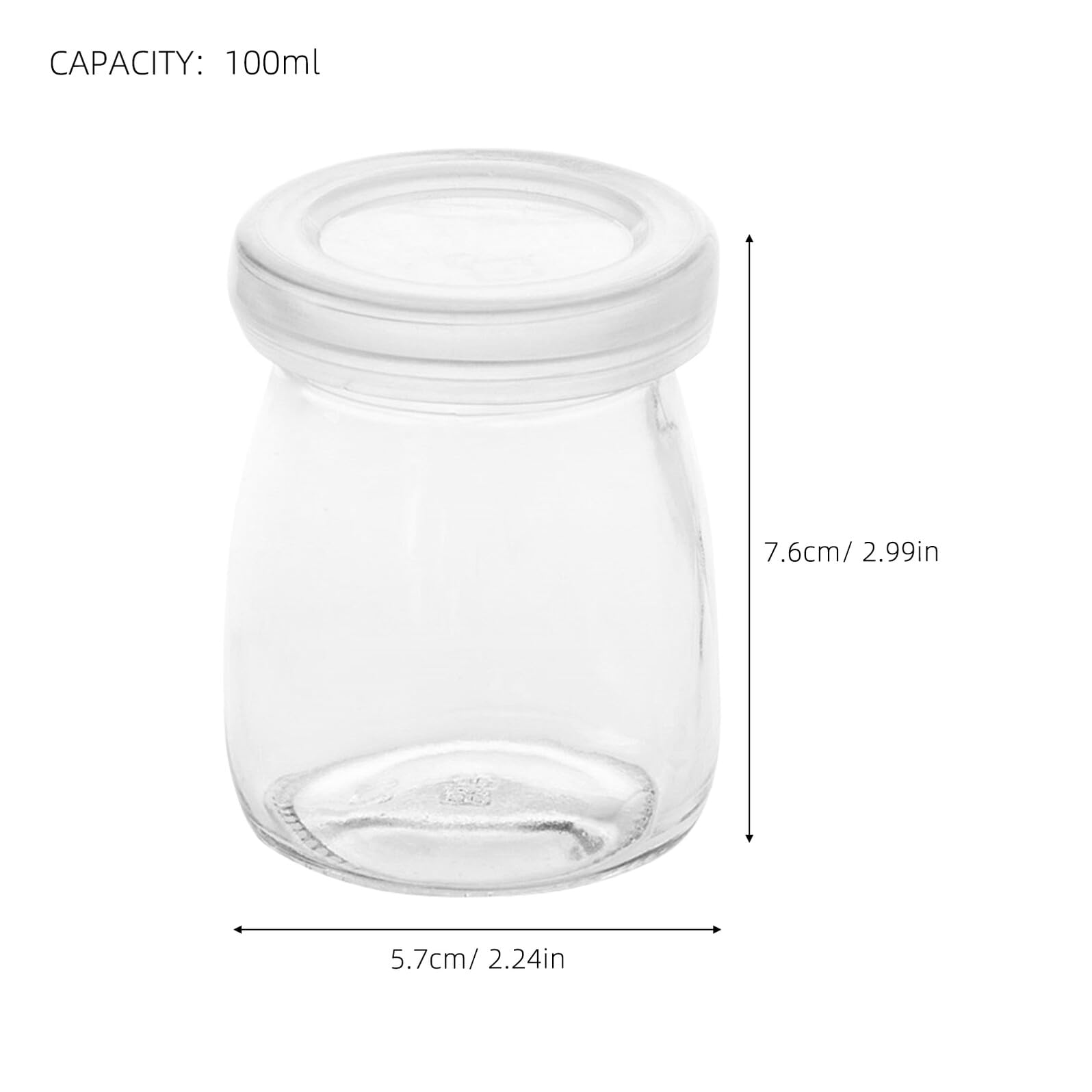 20 Stück Glas Joghurtgläser mit Deckel Hitzebeständige Luftdichte Dessertbehälter Vielseitige Pudding Marmeladengläser für Honig Babybrei Partygeschenke Wiederverwendbar und